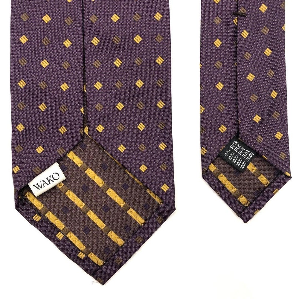 WAKO Wako tie fine pattern purple yellow