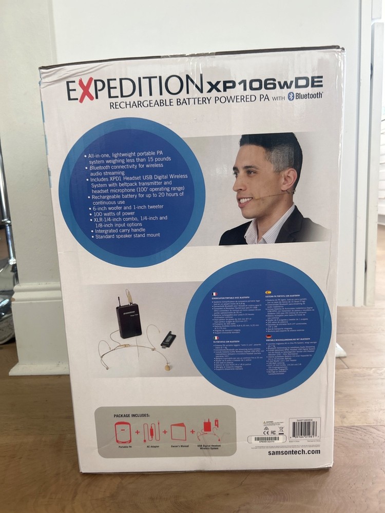 SAMSON EXPEDITION XP106wDE rechargeable battery powered Bluetooth PA