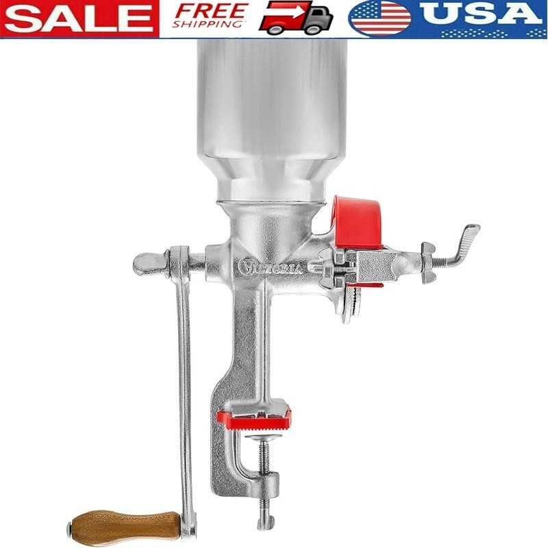 Cast Iron Manual Grain Grinder Corn Milling Machine Adjustable Kitchen Tool New