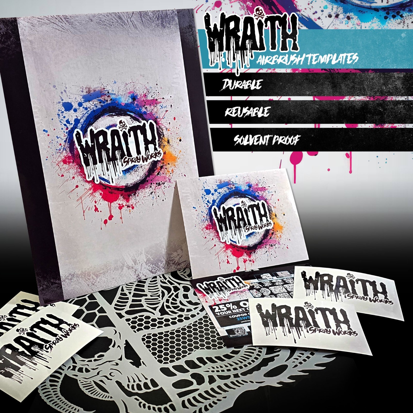 Cloud Kit - Reusable Airbrush Stencil Template