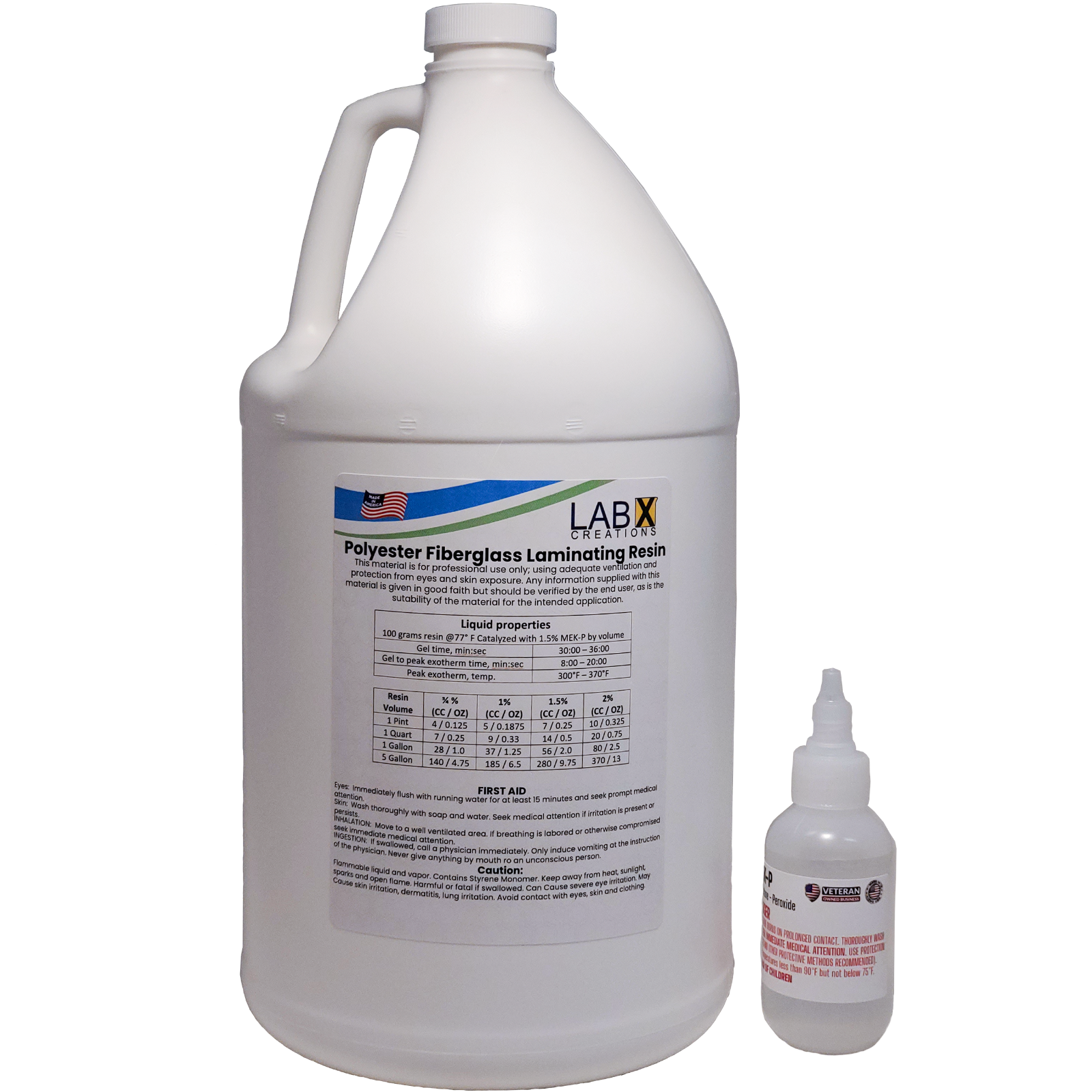 PREMIUM 2G POLYESTER RESIN 2 Gallon +MEKP (Laminating fiberglass, biaxle, cloth)