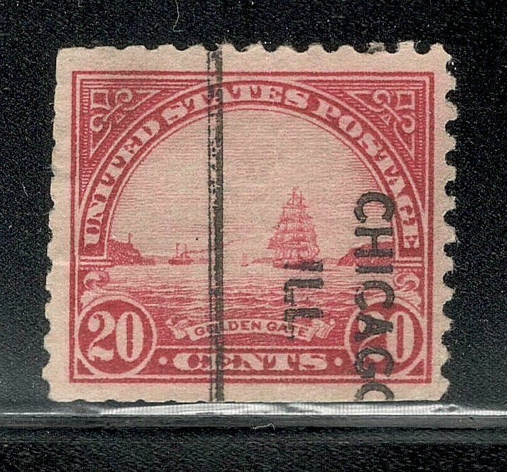 Sc # 567 ~ 20 cent Golden Gate Issue, Precancel, CHICAGO ILL. (2)