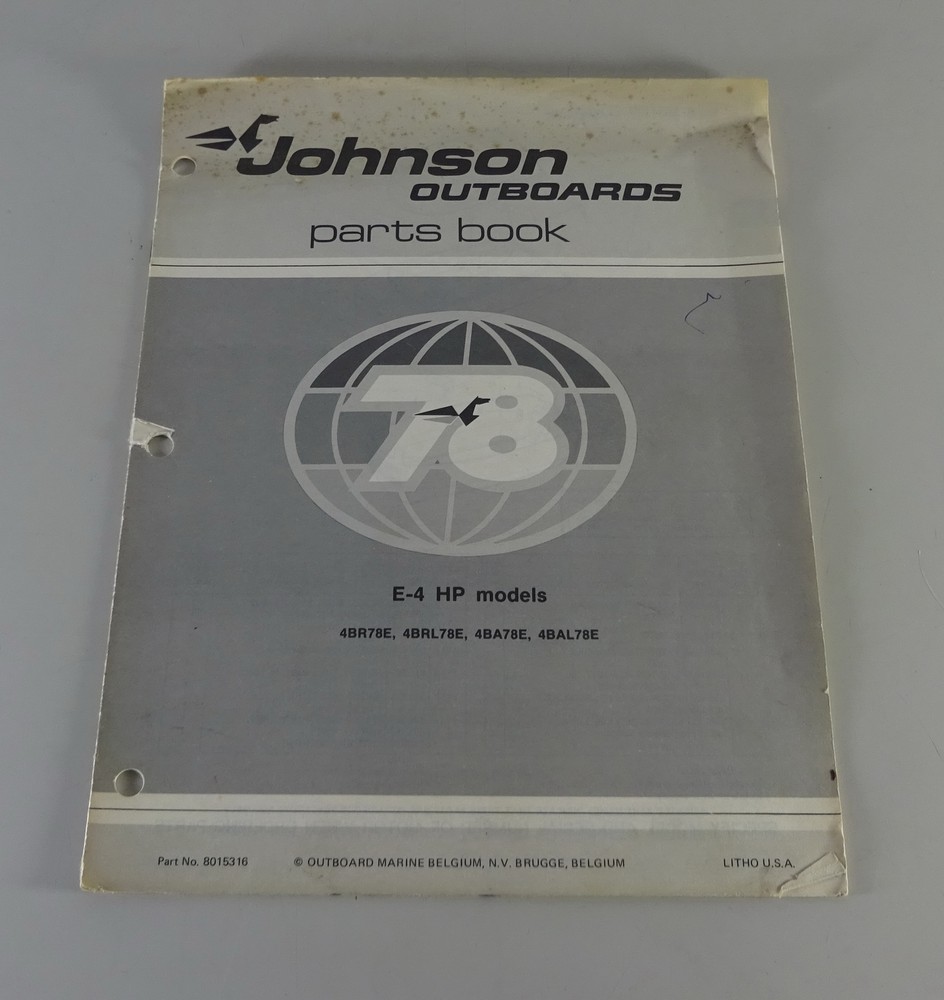 1978 OMC Johnson Outboards E-4 HP Models Parts Catalog