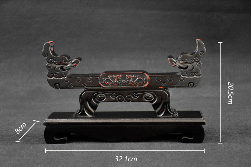Wood Samurai Sword Katana Tanto Holder Stand Bracket Display Rack Dragon Pattern