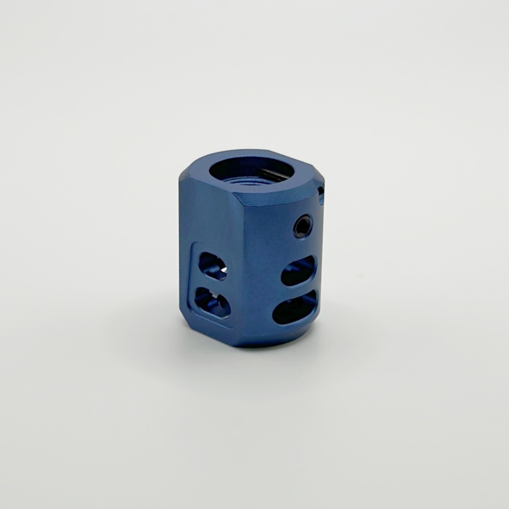 2 PACK BLUE Muzzle Brake Compensator 1/2''x28 TPI For 9mm