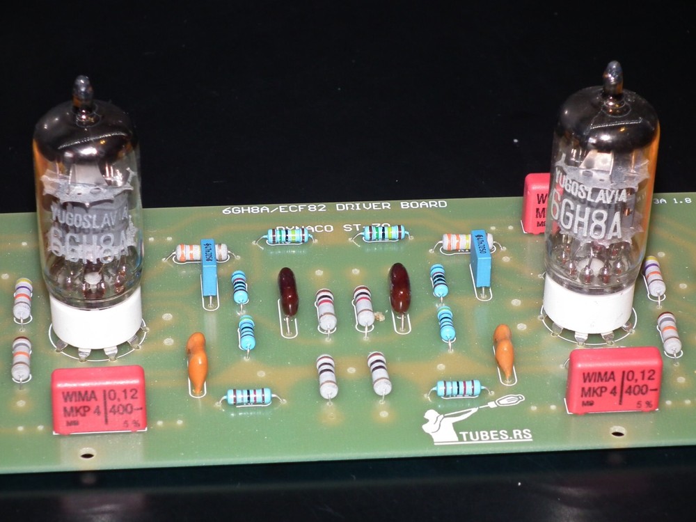 DYNACO ST-70 6GH8 Stuffed Driver Phenolic PCB + matched pair 6GH8A EI Philips