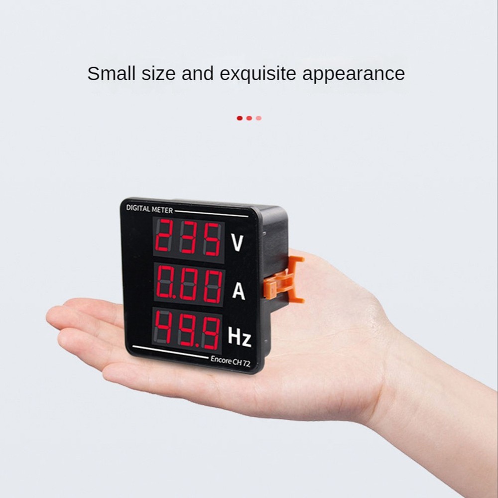 AC Ammeter Voltmeter Three Display Current Voltage Frequency Meter 7059