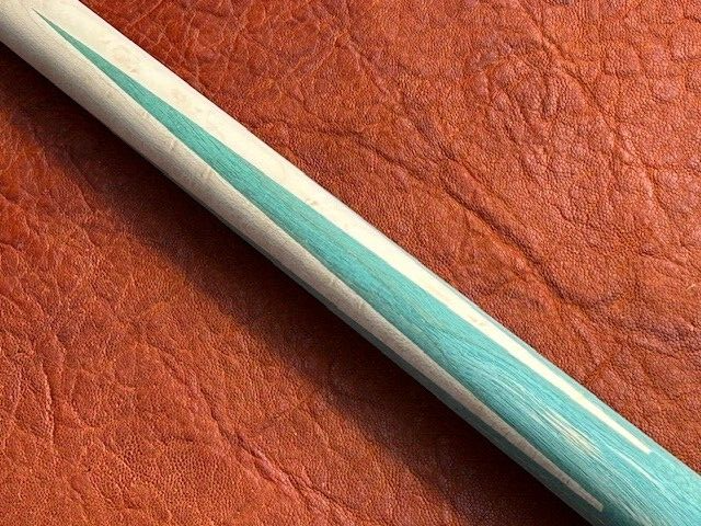 TNT Over Sized Full Splice Pool Cue Blank Stabilized Dyed Green Maple into Maple