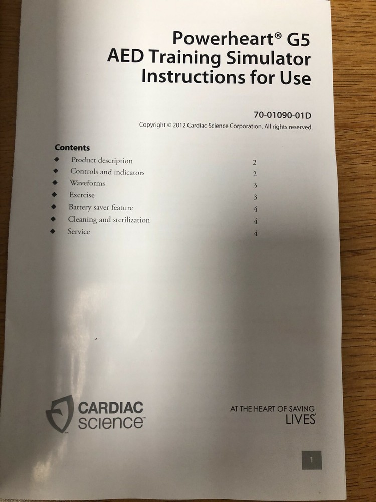 Cardiac Science Powerheart G5 AED Training Simulator