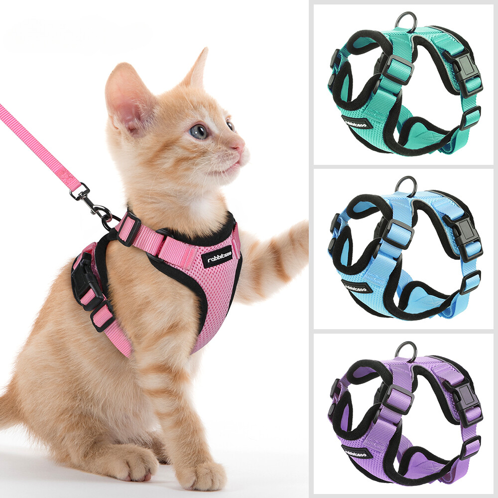 Cat Harness and Leash Escape Proof Soft Adjustable Vest Breathable Reflective