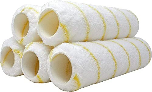Paint Roller Covers Microfiber Roller Covers,Stain Finish 1/2 X 9 Inch (5 Pack )