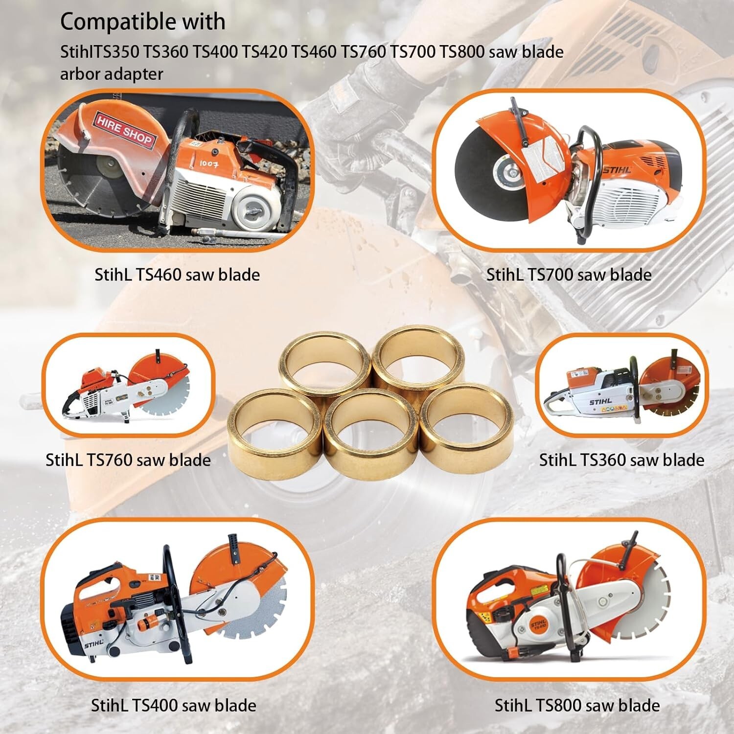 5 Pack -TS400 TS420 TS460 TS760 TS700 TS800 Saw Blade Arbor Adapter Reducer Ring