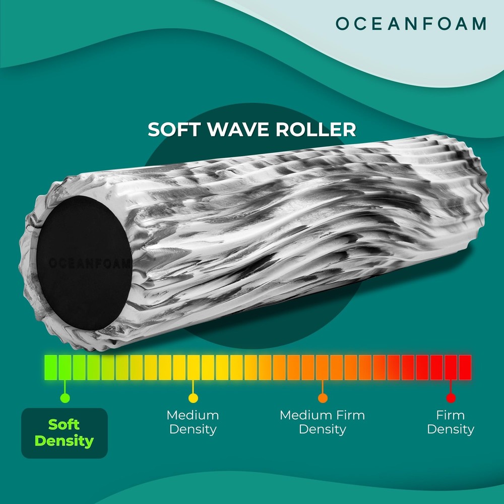 Soft Tidal Roller (Black Marbled) - Low Density Foam Roller for Physical Ther...