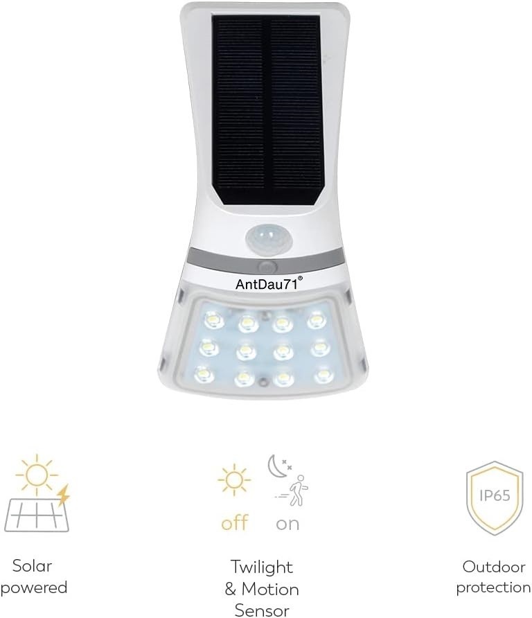 Wall lamp, LED wall lamp, with integrated solar panel, 40watt