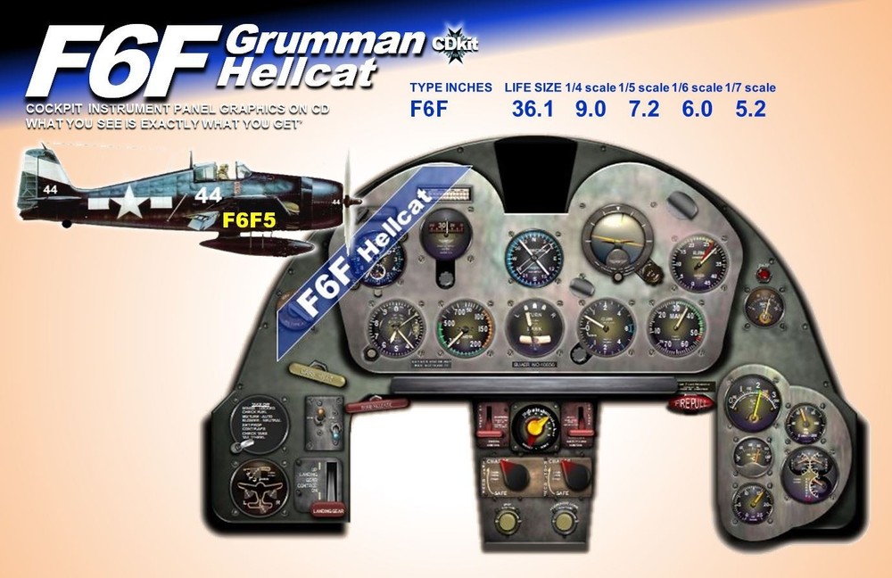 F6F HELLCAT  COCKPIT instrument panel CDkit