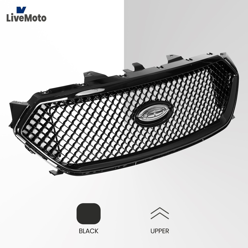 For 2013-2019 Ford Taurus Front Bumper Upper Grille Black Radiator Support Cover