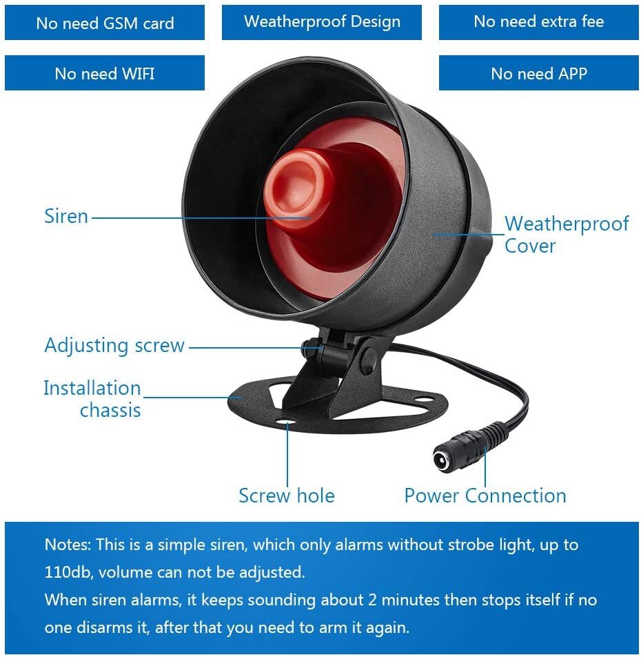 Wireless Home Alarm System Standalone Security Garage Door Window Sensor Detect