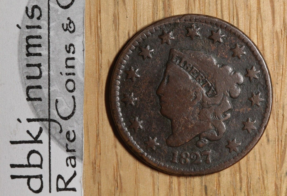 1827 Coronet Head Large Cent - G - Good