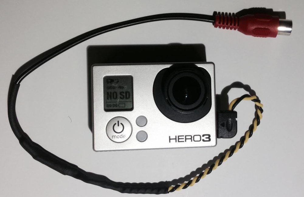 USB-RCA Composite Right Angle Video Out Cable Plug For GoPro Hero3 White Camera
