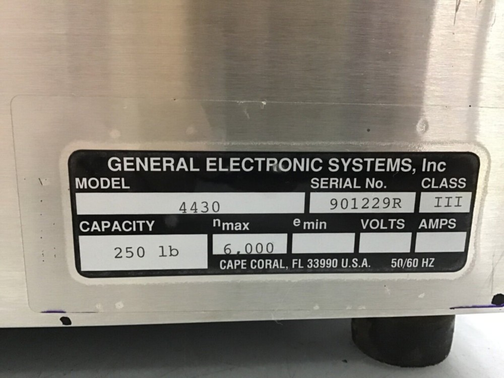 GENERAL ELECTRONIC SYS Platform Scale 4430 Used #122823