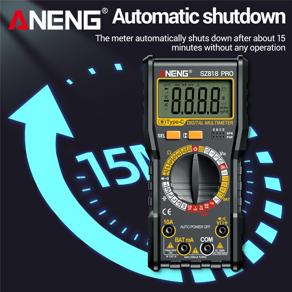 Digital Multimeter Voltmeter AC DC Volt Meter Ohmmeter Auto Range Tester