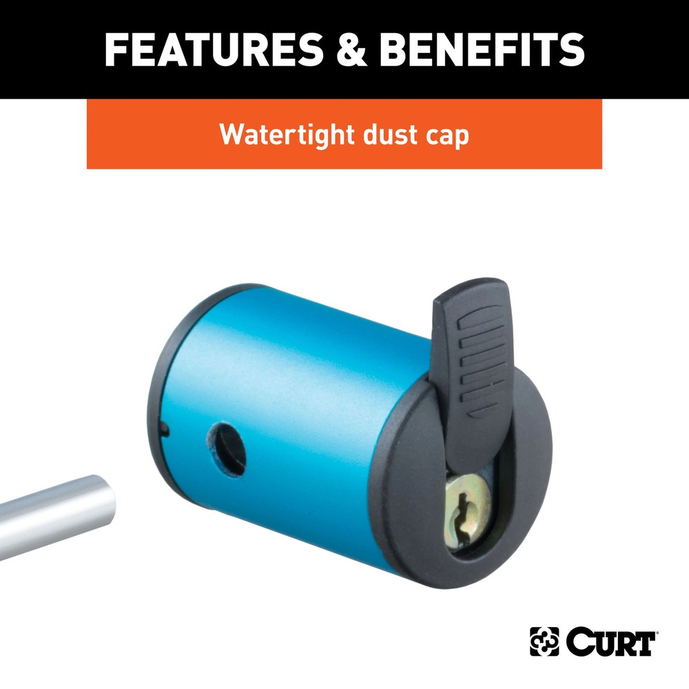 Curt-Coupler Lock (1/4" Pin, 1" to 3" Latch Span, Right-Angle, Chrome)