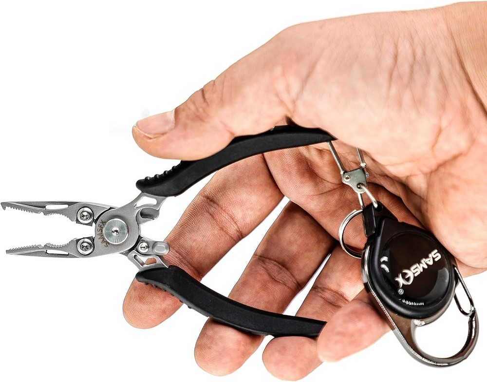 Mini Snap Split Ring Fishing Pliers W/ Retractors Combo Scissors Braid Cutters