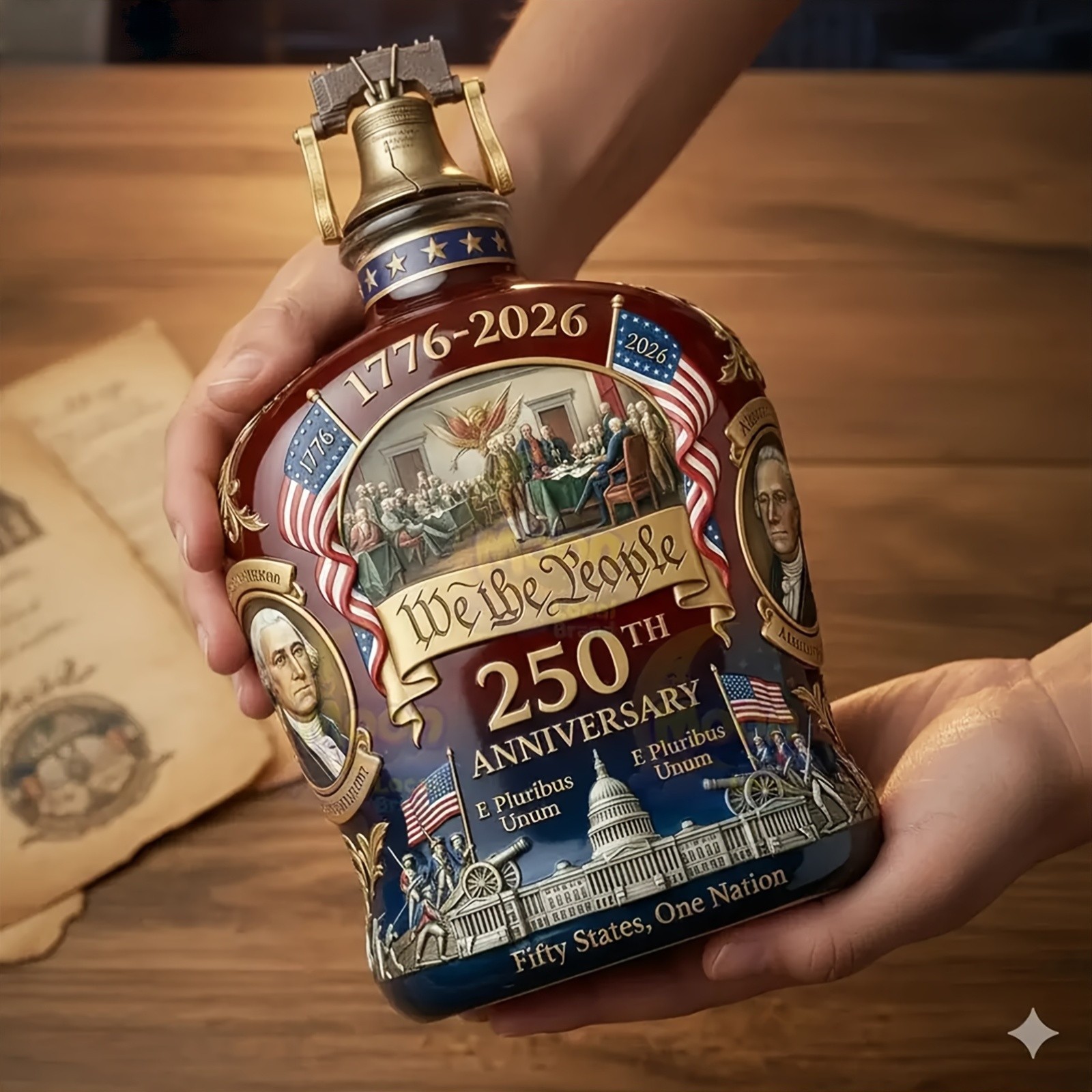 250th Anniversary Commemorative Whiskey Bottle | Collectible Edition Glass