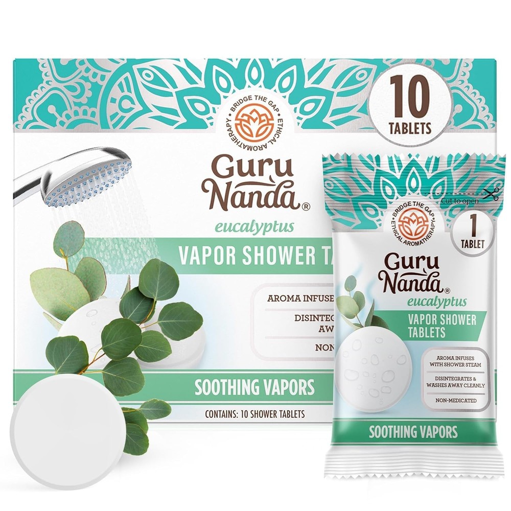 GuruNanda Eucalyptus Vapor Shower Tablets, Clean-Dissolving Aromatherapy Shower