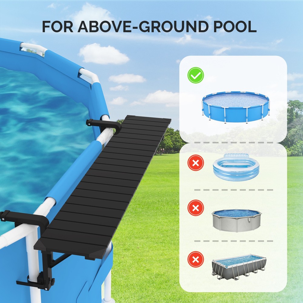 Above Ground Pool Bar Poolside Table, Adjustable Table for Outdoor Balcony Pool