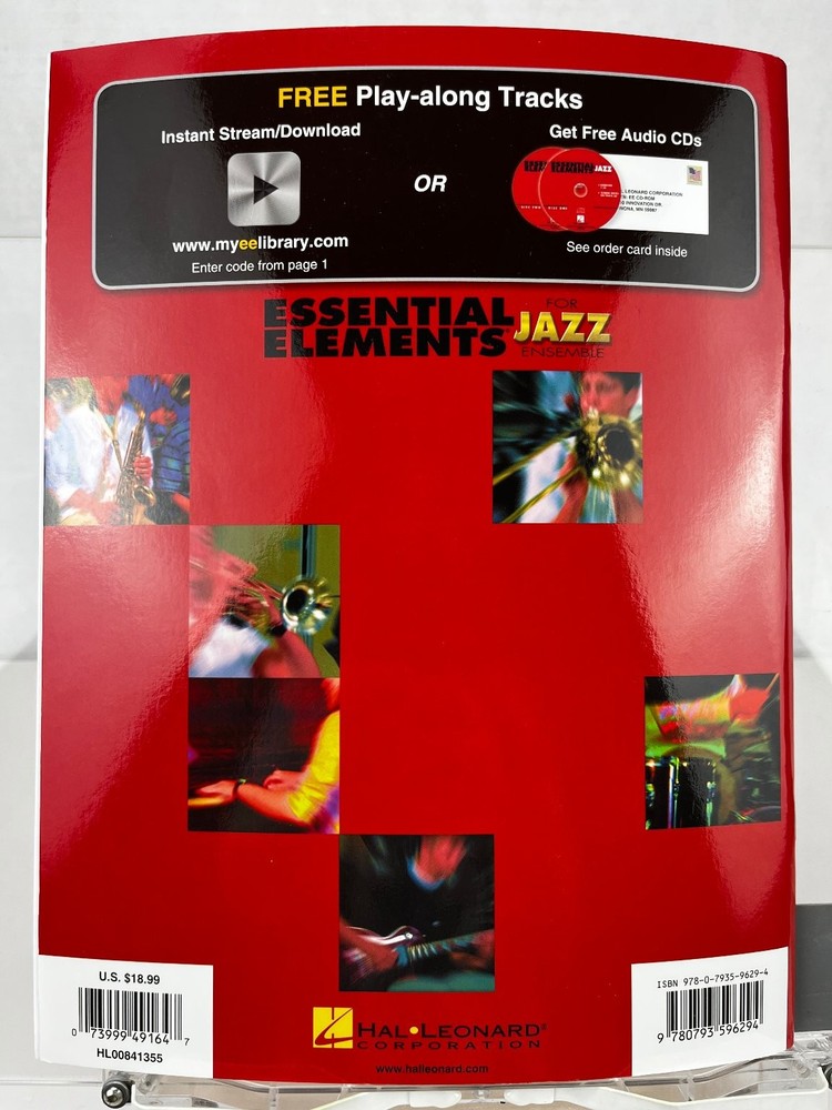 Drums Essential Elements for Jazz Ensemble Hal Leonard Book Online Audio