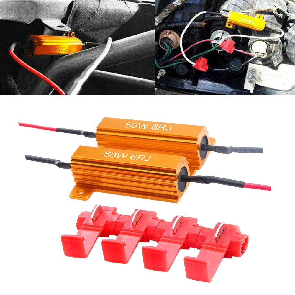 2pcs Load Resistor 50W 6RJ 6ohm LED Decoder FIX Hyper Flash Turn Signal Blinker