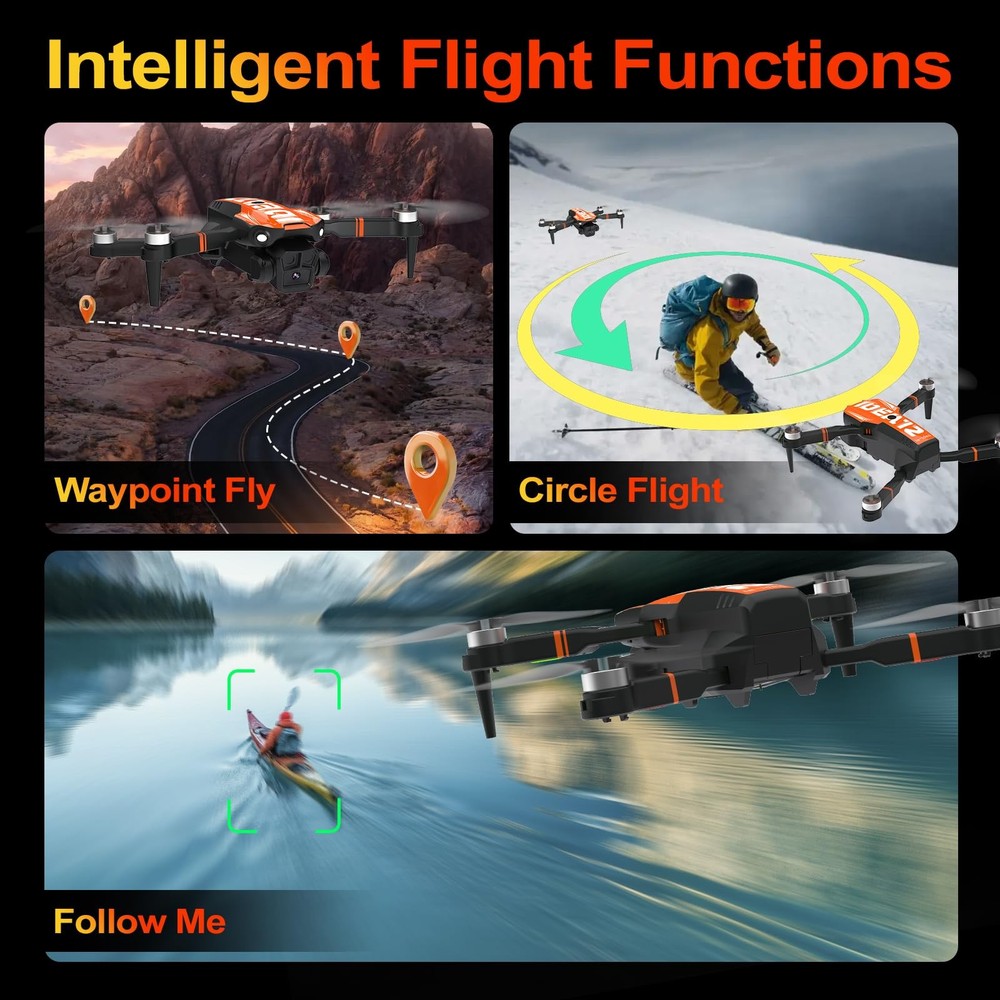 4K GPS Drone with Camera, Brushless Motor, Auto Return, Foldable Quadcopter