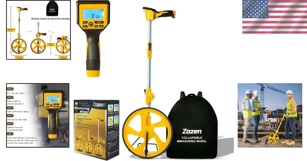 Digital Measuring Wheel with Backlit Display - Foldable & Portable Accuracy