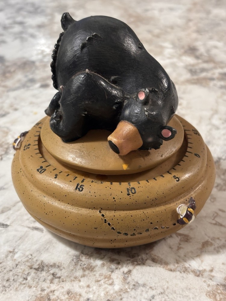 Vintage Honor Sleeping Honey Bear Beehive Kitchen Timer Works Great