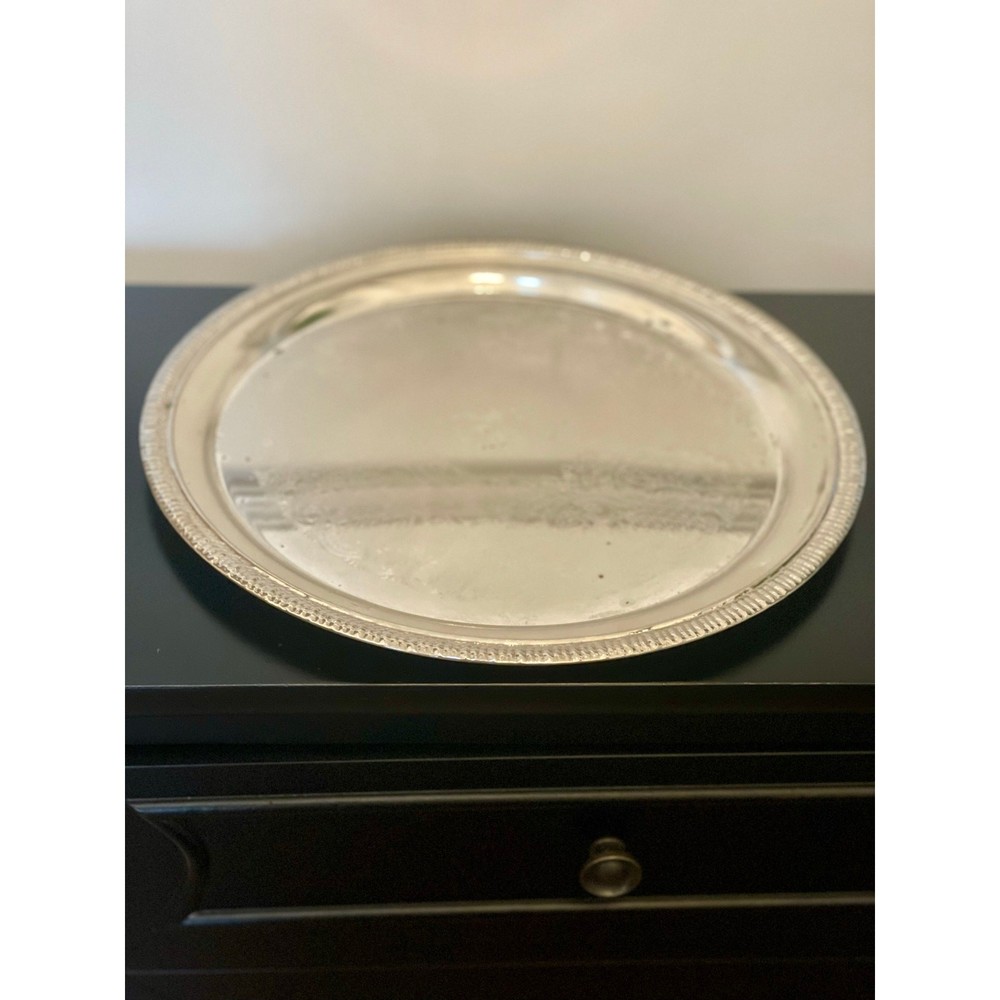 Vintage Silver‑Plated Tray (Decor Use Only)