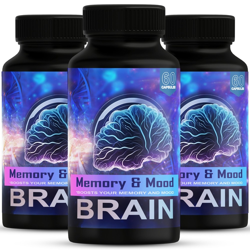 ( 3 Pack ) Brain Memory and Mood Support Supplement Pills Advanced Formula