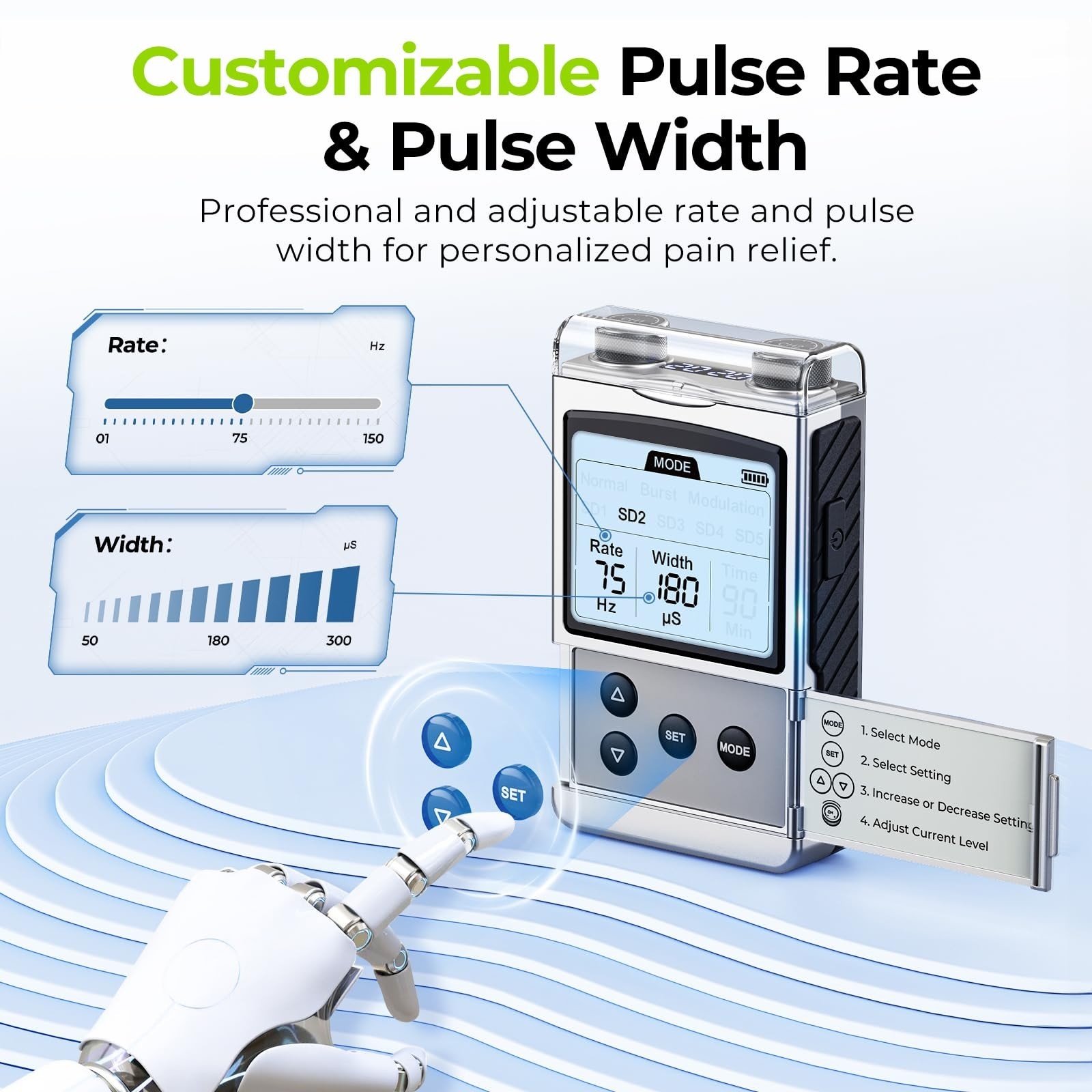 AUVON Rechargeable TENS Unit Muscle Stimulator, FSA HSA Eligible, Digital TEN...