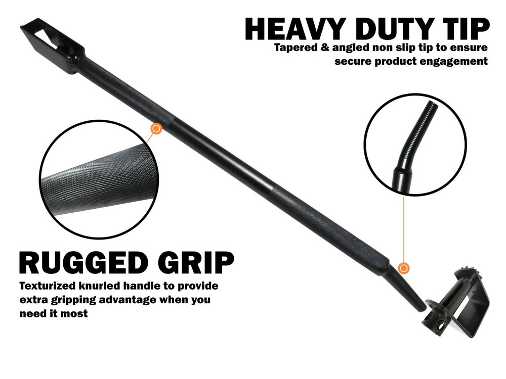 35" HD Black Combination Winch Bar for Flatbed Trailers Tie Down Strap (2 Pack)