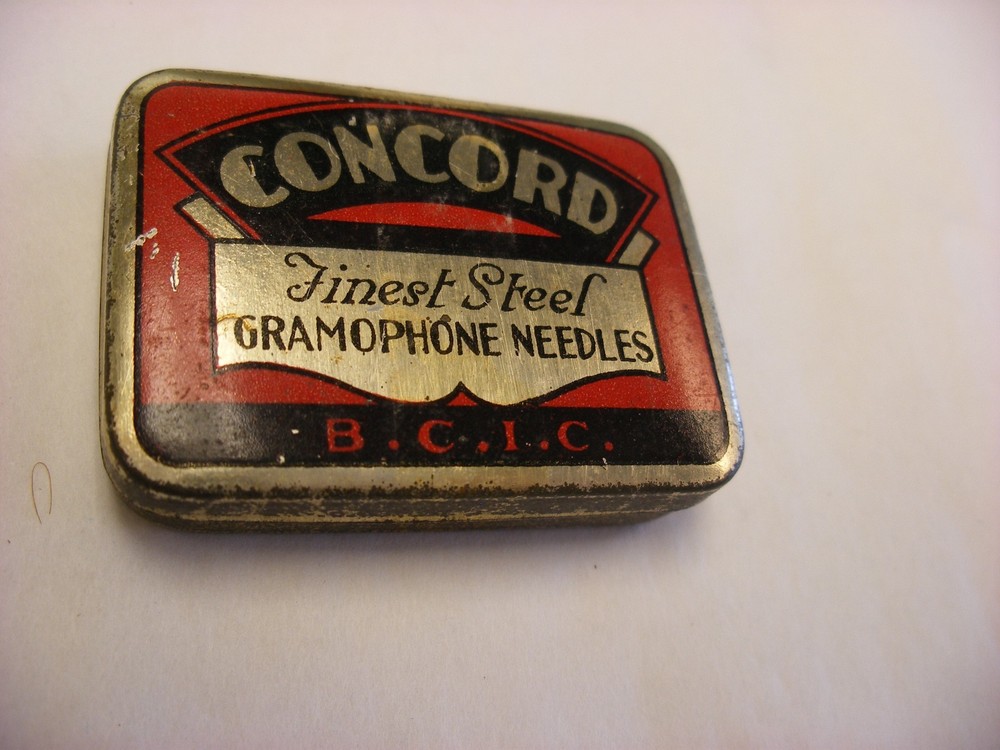 Phonograph Victrola Gramophone Needle Tin - Concord B.C.I.C. - Empty
