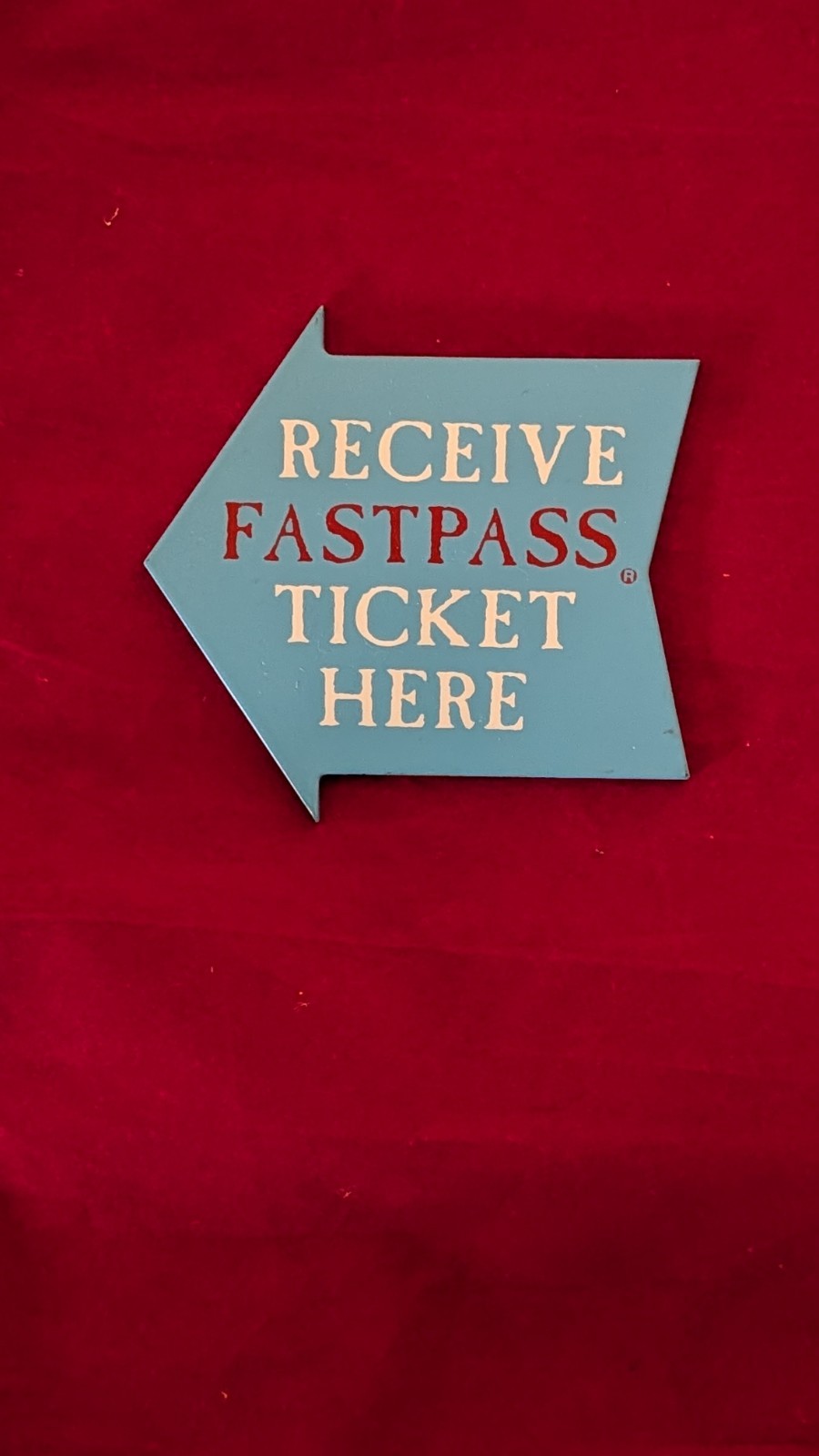 Rare Vintage Disneyland Park Used Splash Mountain Fast pass Sign + Signage