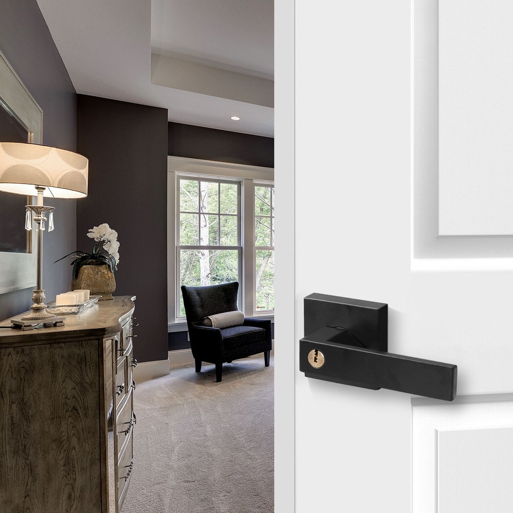 Black Door Lever Privacy Passage Dummy Handle Interior Square Knobs 15 pack