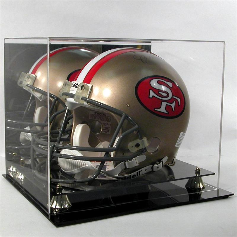 Deluxe Full Size Football Helmet UV Protected Display Case with Mirror Back