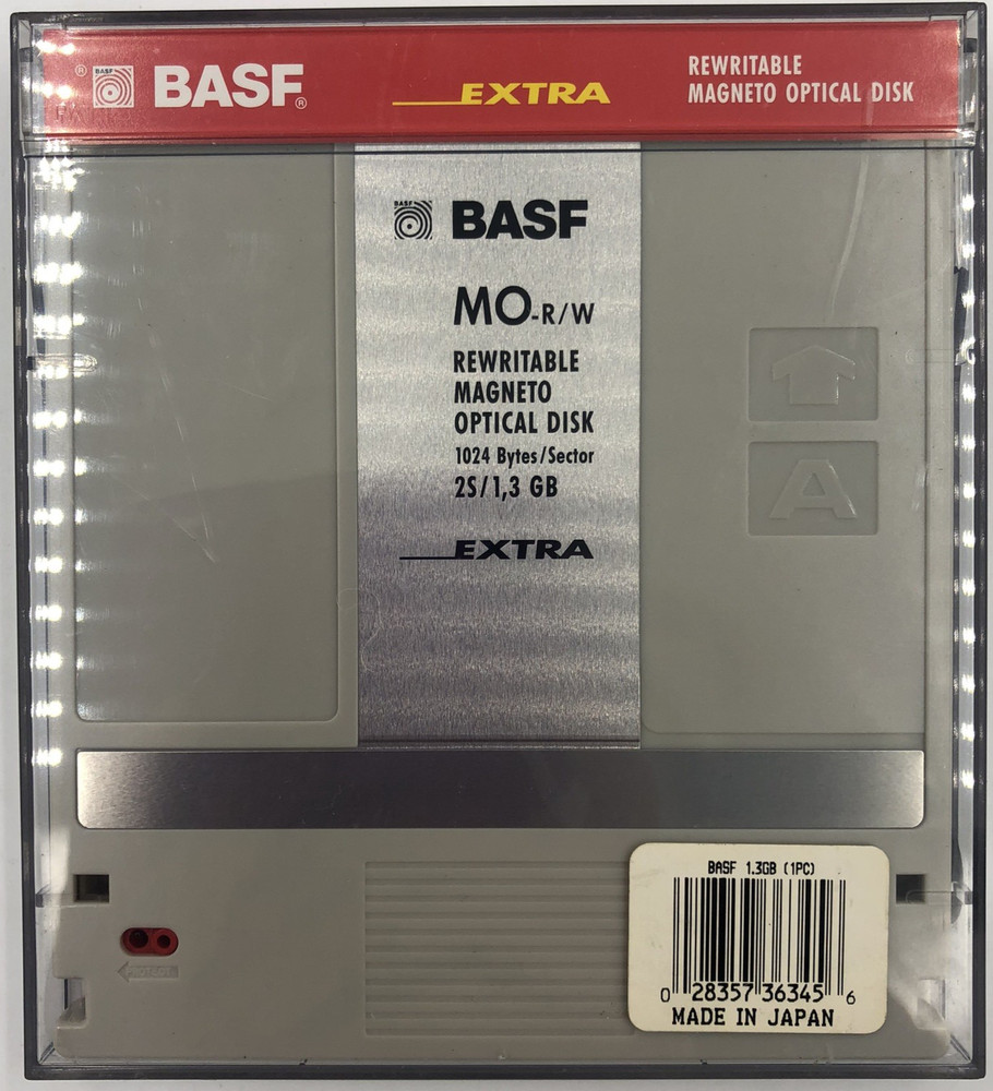 BASF EXTRA MO-R/W Rewritable Magneto Optical Disk 2S/1.3GB 1024B/S