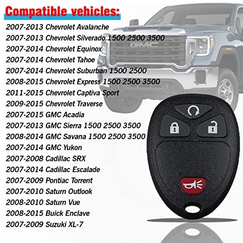 Car Key Fob Keyless Entry Remote Compatible with Chevy Silverado Avalanche