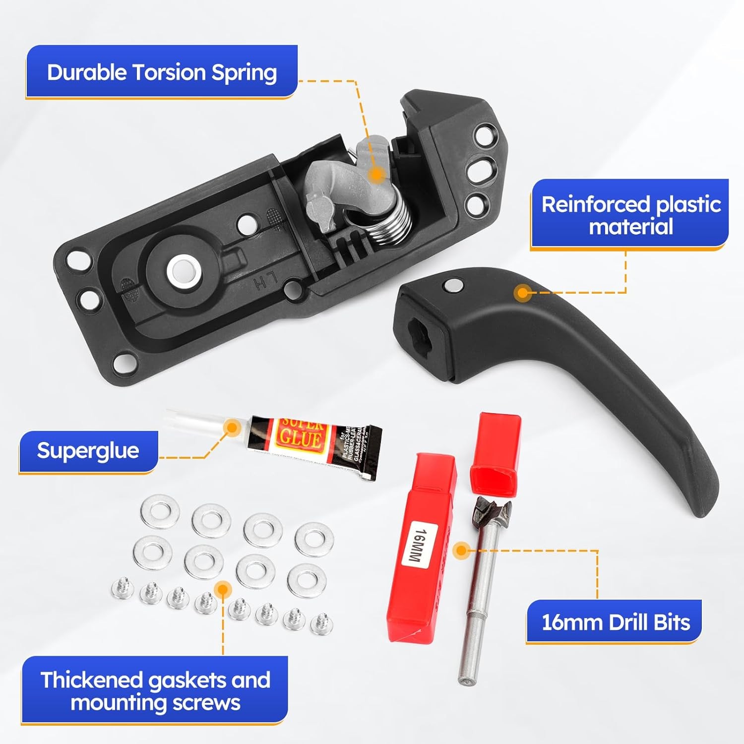 LH Driver Side Interior Door Handle Kit for 07-13 Chevy Silverado GMC Sierra US