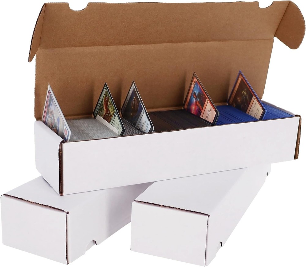 Durable 3-Pack Card Storage Boxes - Holds 800 Cards for Easy Organization