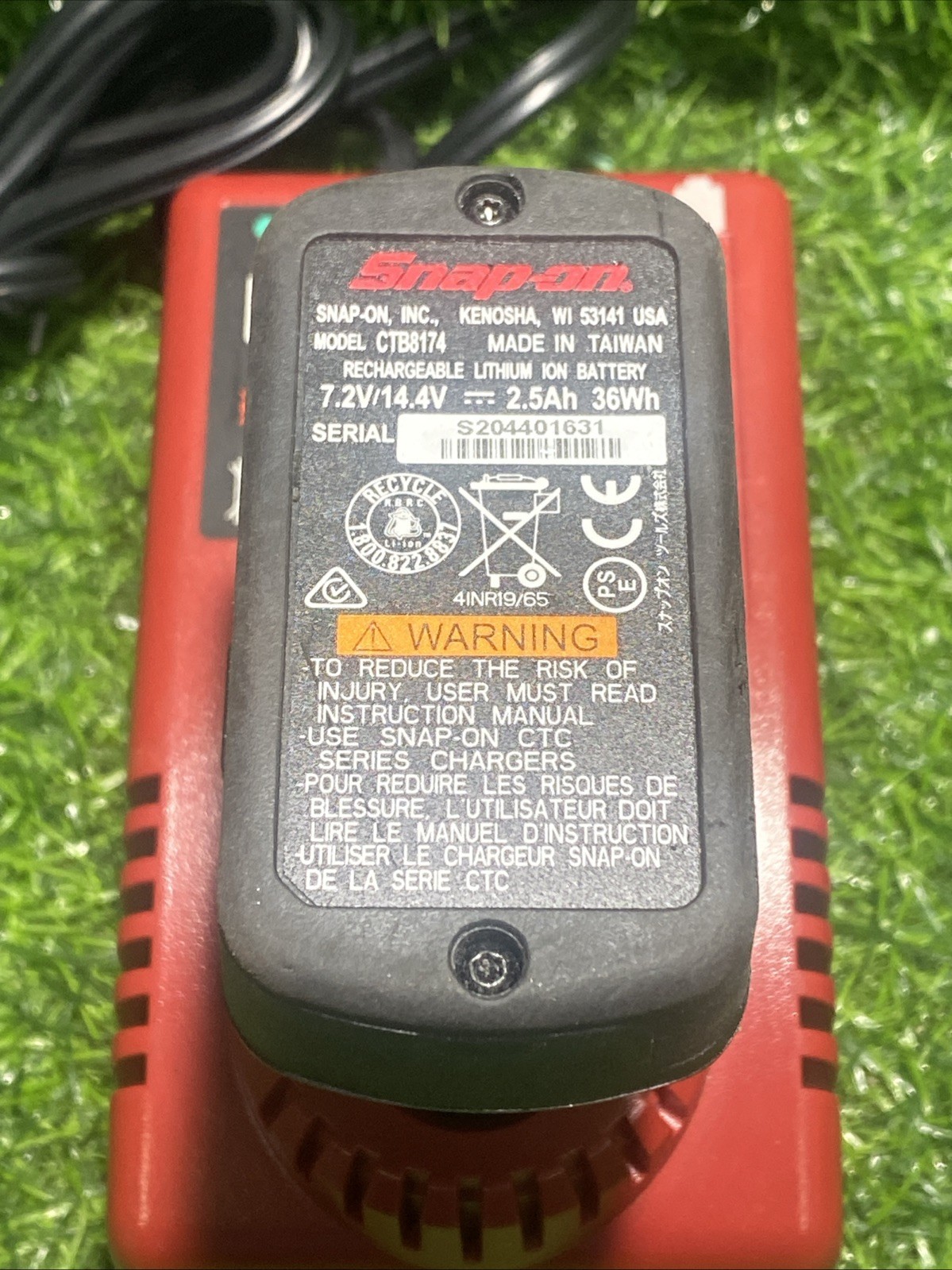 Snap-On 1/4" Cordless Long-Neck Ratchet - 14.4v - CTR817, Charger & Battery Mint