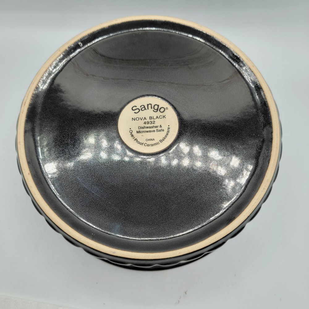 Sango Nova Black 4932 Souffle Casserole Baking Dish "