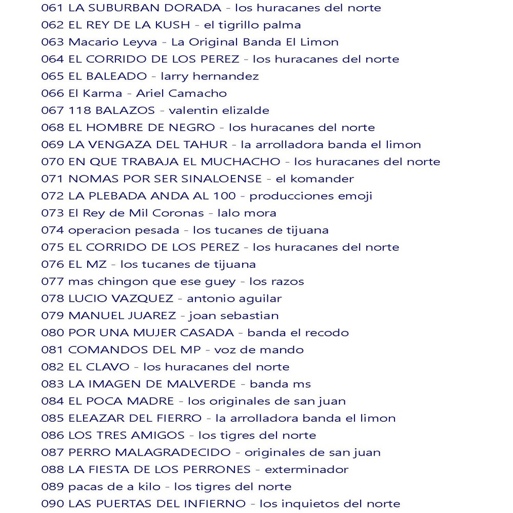 102# CORRIDOS FAMOSOS mp3 cd con 100 exitos